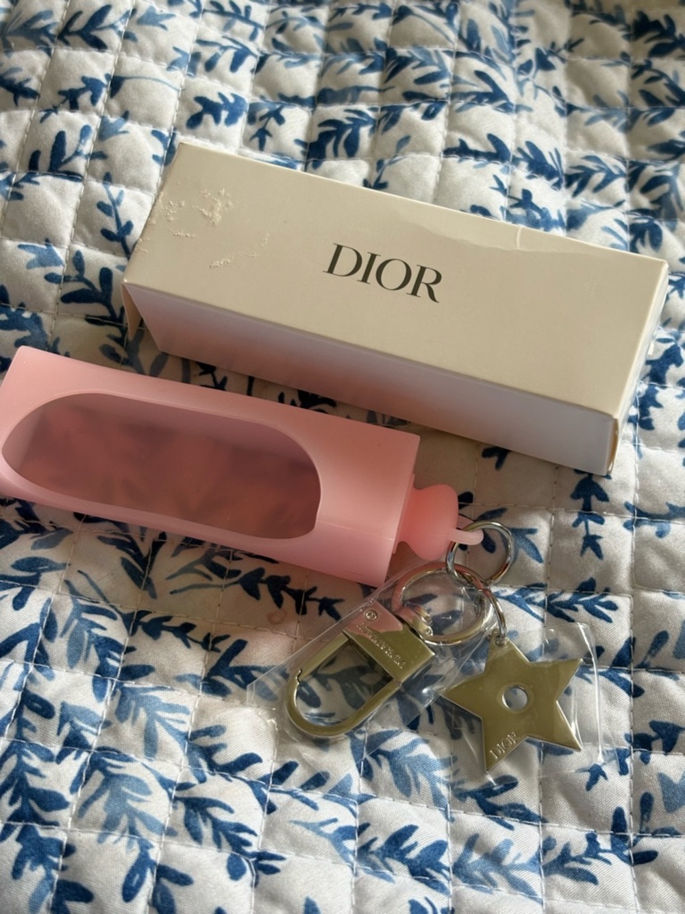 Dior Soft Pink Silicone Key ring lipgloss holder